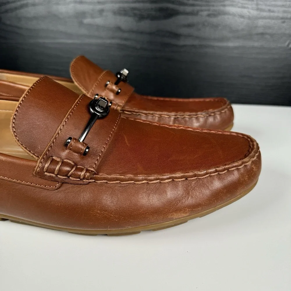 Coach Mott Driver FG2984 Brown Leather Loafer Dress Shoes Mens Size 10.5 D